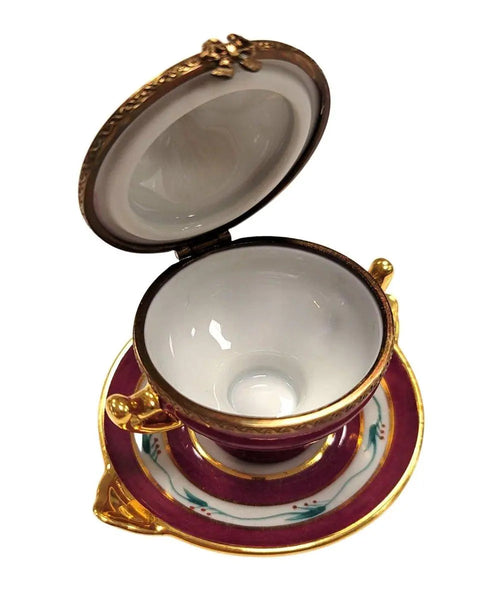 Red Soup Tureen Limoges Box Porcelain Limoges Home China French Trinket Box