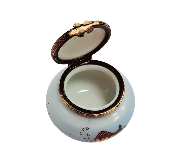 Retired Limoges Fish Bowl Treasure Porcelain Limoges fish French Trinket Box