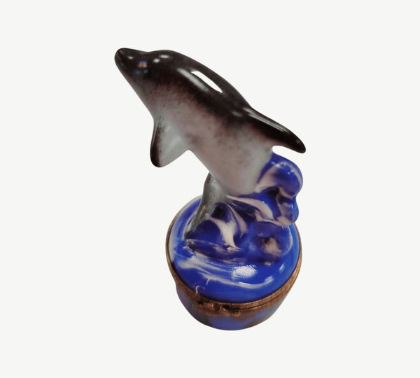 Retired Rare Dolphin Treasure Porcelain Limoges fish ocean beach LIMOGES BOXES French Trinket Box