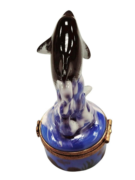 Retired Rare Dolphin Treasure Porcelain Limoges fish ocean beach LIMOGES BOXES French Trinket Box