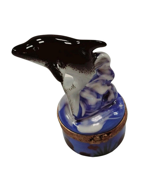 Retired Rare Dolphin Treasure Porcelain Limoges fish ocean beach LIMOGES BOXES French Trinket Box