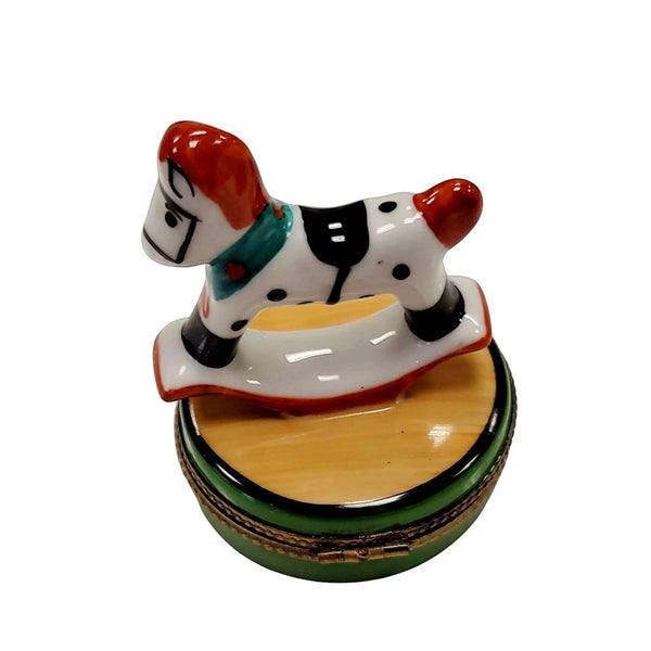 Rocking Horse Holiday Treasure Porcelain Limoges xmas theme christmas figurine LIMOGES BOXES French Trinket Box