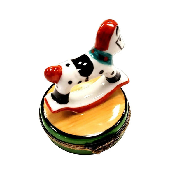 Rocking Horse Holiday Treasure Porcelain Limoges xmas theme christmas figurine LIMOGES BOXES French Trinket Box