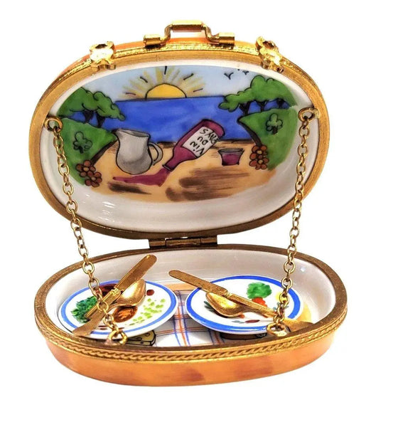 Romantic Picnic Limoges Box Porcelain Limoges Food Beach Love Valentine French Trinket Box