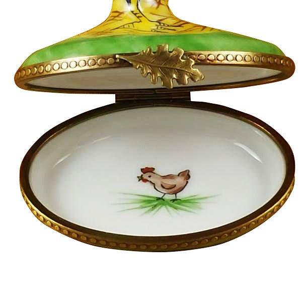 Rooster Porcelain Limoges farm bird French Trinket Box
