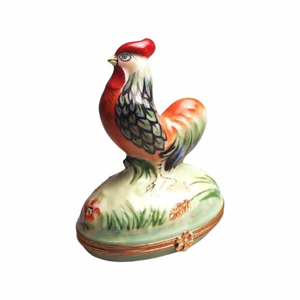 Rooster Porcelain Limoges farm birds French Trinket Box