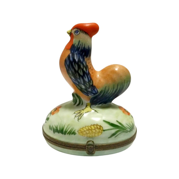 Rooster Porcelain Limoges farm birds French Trinket Box