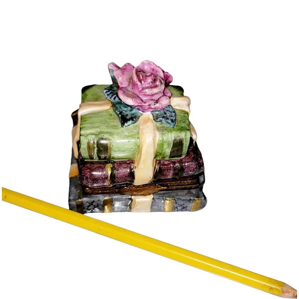 Rose Wrapped Book Limoges Box Porcelain Limoges Love Flowers French Trinket Box