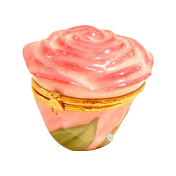 Rosebud Pink Porcelain Limoges flowers garden French Trinket Box