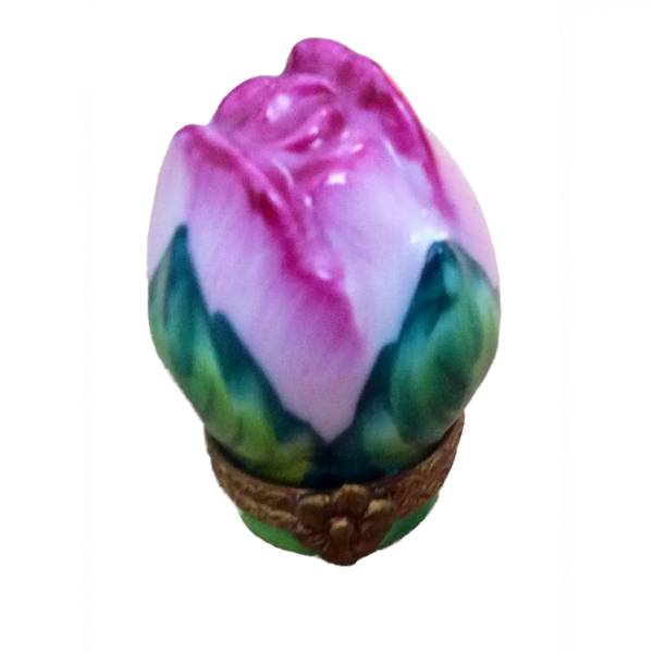 Rosebud Pink Porcelain Limoges flowers garden French Trinket Box