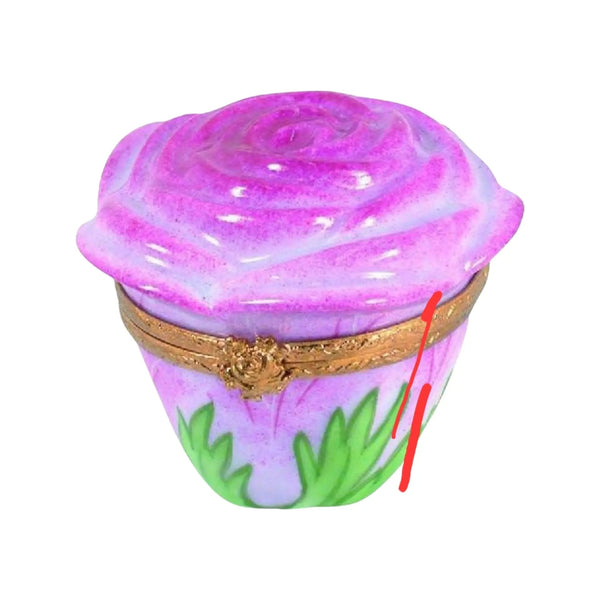 Rosebud Pink Porcelain Limoges flowers garden French Trinket Box