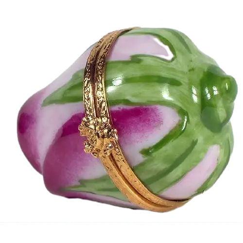 Rosebud Pink Porcelain Limoges flowers garden French Trinket Box