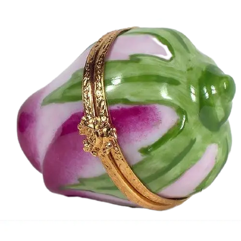 Rosebud Pink Porcelain Limoges flowers garden French Trinket Box