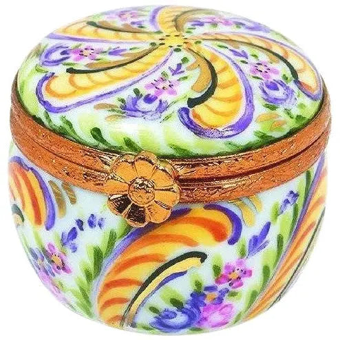 Round Briance Porcelain Limoges traditional French Trinket Box