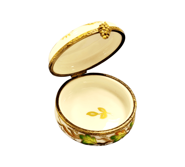 Round Grape Elegance Box Porcelain Limoges French Trinket Box