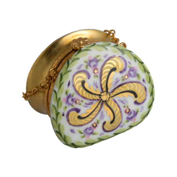 Round Purse: Fountainbleau Porcelain Limoges purse French Trinket Box