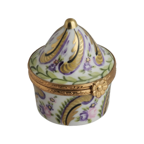 Round Tent: Fontainebleau Porcelain Limoges Traditional French Trinket Box