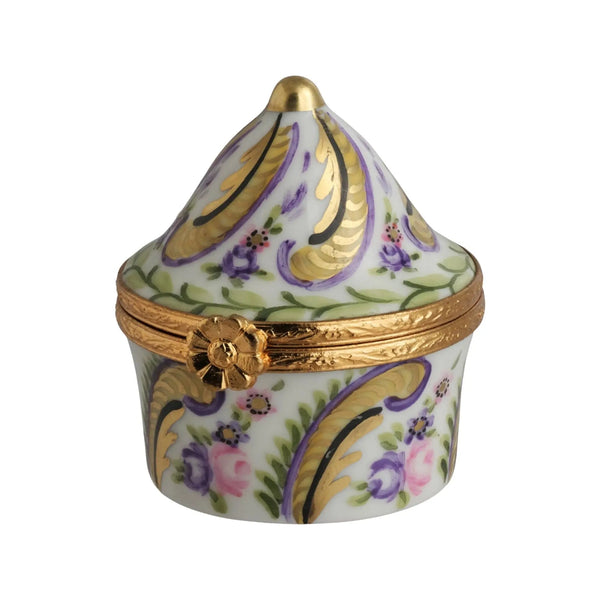 Round Tent: Fontainebleau Porcelain Limoges Traditional French Trinket Box