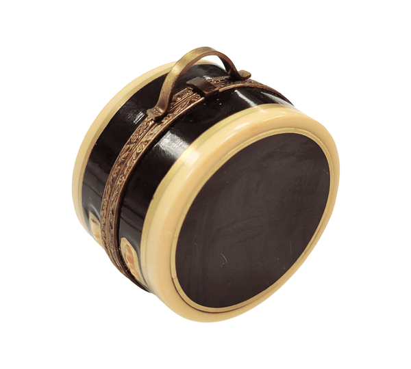 Round Travel Suitcase Limoges Box Porcelain Limoges travel French Trinket Box