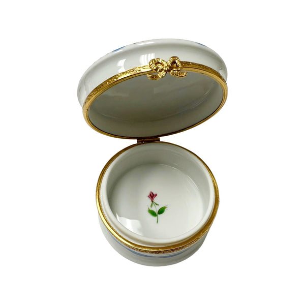 Elegant Blue Floral Limoges Box Porcelain Limoges LIMOGES BOXES traditional French Trinket Box