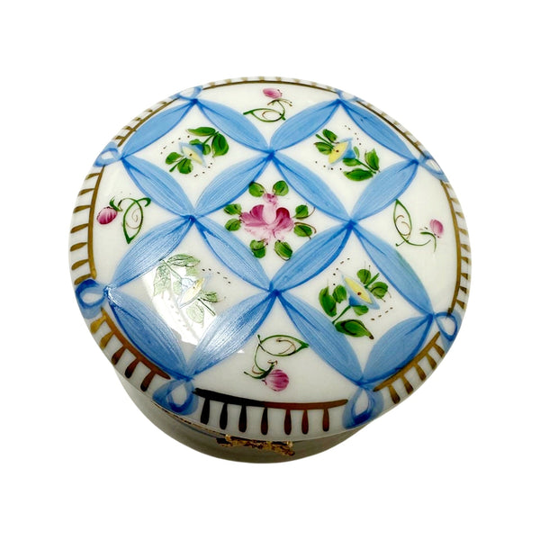 Elegant Blue Floral Limoges Box Porcelain Limoges LIMOGES BOXES traditional French Trinket Box