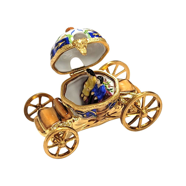 Royal Coach with Regal Couple Porcelain Limoges LIMOGES BOXES baby kids book French Trinket Box