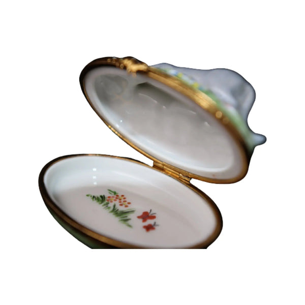 Russian Blue Porcelain Limoges cat cats French Trinket Box