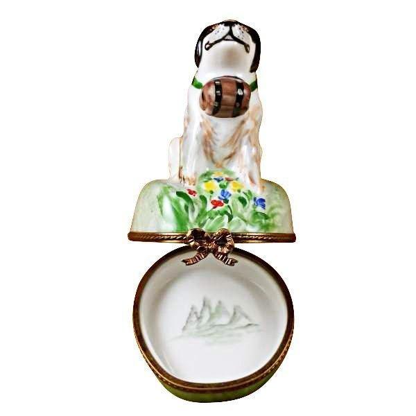 Saint Bernard limoges box Porcelain Limoges French Trinket Box