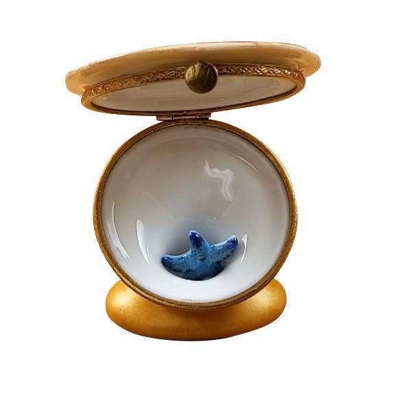 Sand Dollar with Starfish Porcelain Limoges beach ocean travel French Trinket Box
