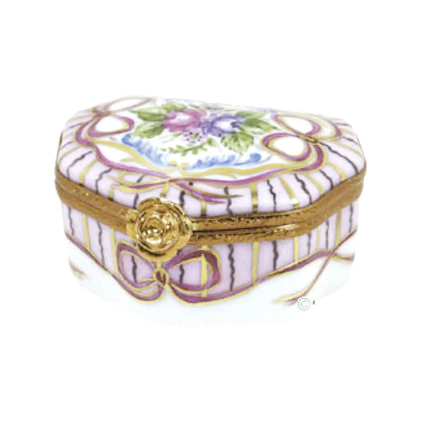 Sandra : Recamier Pink Porcelain Limoges traditional French Trinket Box