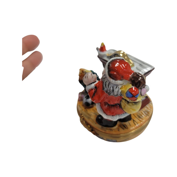 Santa Claus Holiday Charm Porcelain Limoges Santa French Trinket Box