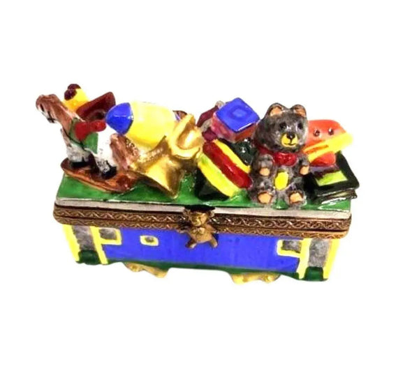 Gift idea for someone who loves France: 2 Piece Santa Train Christmas Limoges box