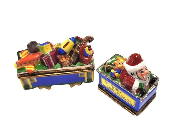 Santa Train Limoges Box Delight Porcelain Limoges Santa French Trinket Box