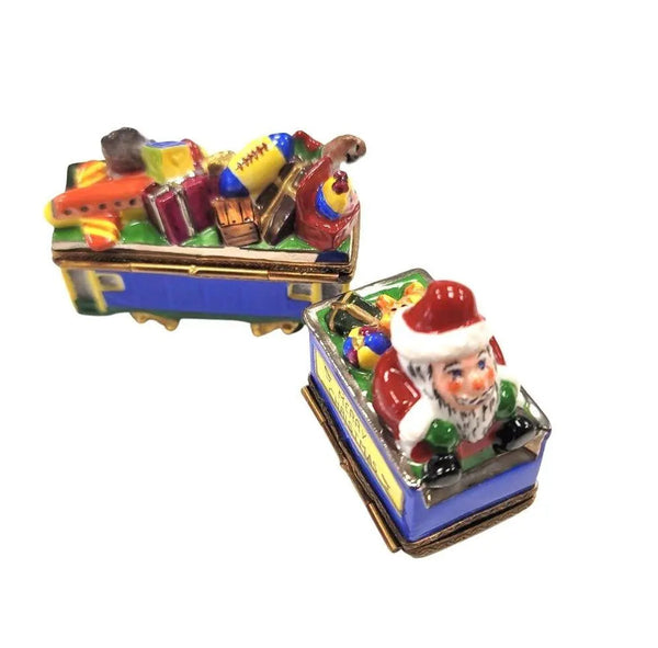 Santa Train Limoges Box Delight Porcelain Limoges Santa French Trinket Box