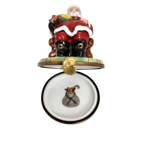 Santa and Child Holiday Delight Porcelain Limoges santa figurine LIMOGES BOXES French Trinket Box
