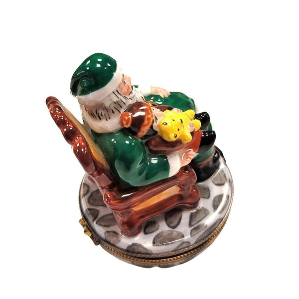 Santa and Child Limoges Box Porcelain Limoges Santa LIMOGES BOXES French Trinket Box