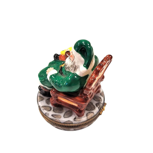 Santa and Child Limoges Box Porcelain Limoges Santa LIMOGES BOXES French Trinket Box