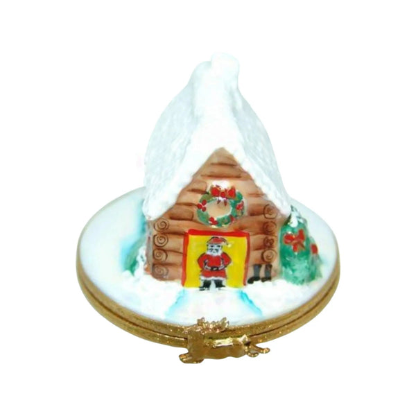 Santa's House Porcelain Limoges santa claus xmas theme French Trinket Box