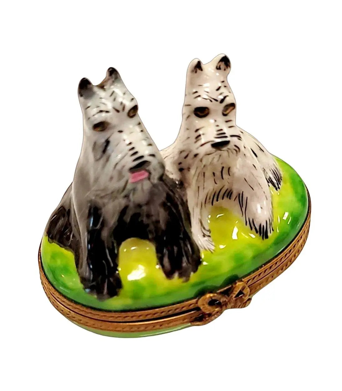 Schnauzer Love Limoges Box Porcelain Limoges dog French Trinket Box