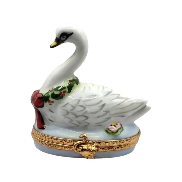 Seven Swans A-Swimming - 12 Days Of Christmas Porcelain Limoges xmas theme French Trinket Box