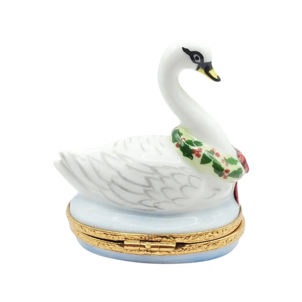 Seven Swans A-Swimming - 12 Days Of Christmas Porcelain Limoges xmas theme French Trinket Box