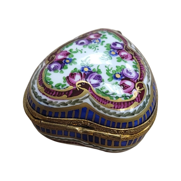 Severe Roses Heart Box Porcelain Limoges hearts LIMOGES BOXES French Trinket Box