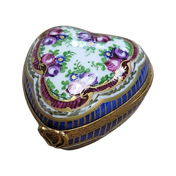 Severe Roses Heart Box Porcelain Limoges hearts LIMOGES BOXES French Trinket Box