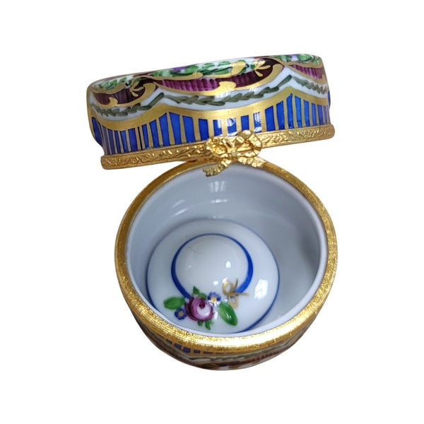 Sevre Roses Hat Box Delight Porcelain Limoges hats fashion LIMOGES BoXES French Trinket Box
