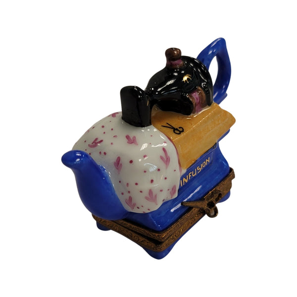 Sewing Machine Teapot Delight Porcelain Limoges Home China French Trinket Box