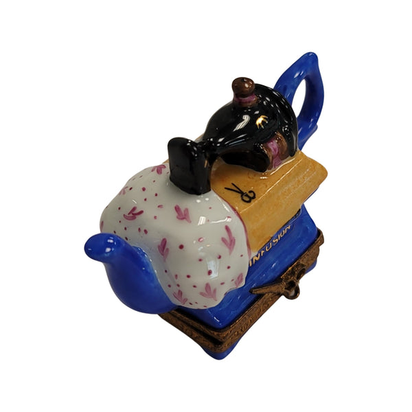 Sewing Machine Teapot Delight Porcelain Limoges Home China French Trinket Box