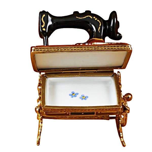 Sewing Machine on Stand Porcelain Limoges Home Professional Mother Women French Trinket Box
