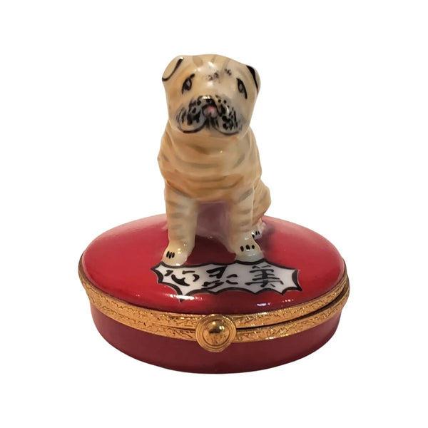Shar Pei Dog China Chinese Porcelain Limoges Dog World Travel French Trinket Box