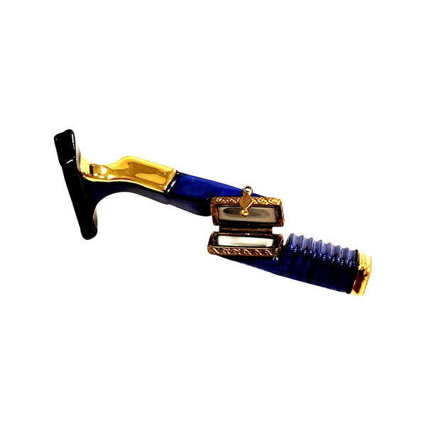 Shaving Razor Blue Limoges Box Porcelain Limoges fashion limoges boxes French Trinket Box