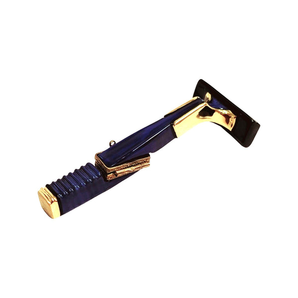 Shaving Razor Blue Limoges Box Porcelain Limoges fashion limoges boxes French Trinket Box